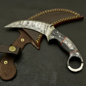 Hand Forged Damascus Steel Karambit Knife